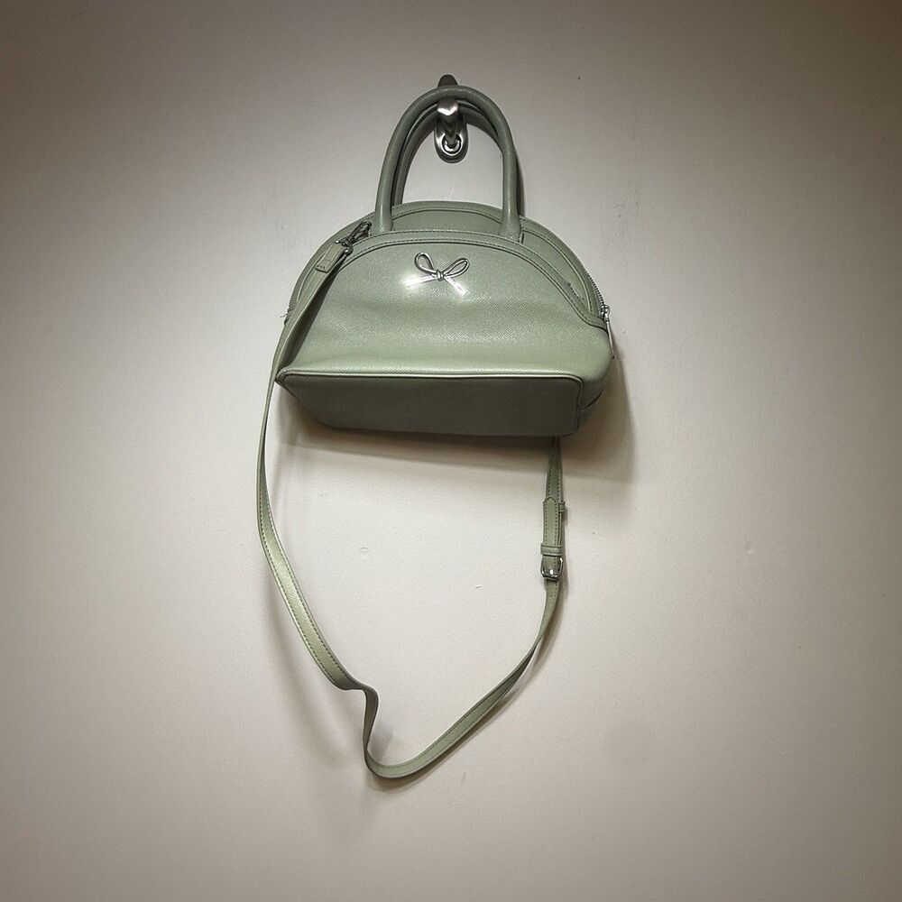 Xoholly Dome Betsey Satchel Sage Green Bow Coquette Preppy Crossbody - Picture 3 of 11